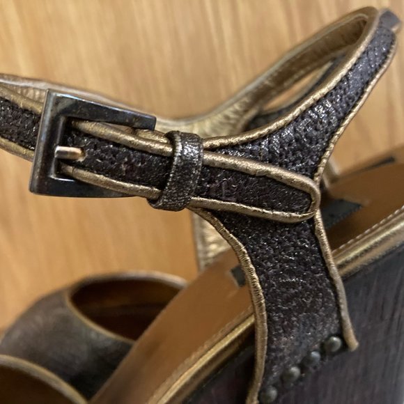 PRADA Damask Pattern Shoes - Dark Wood Wedge - size 40 - Never worn - Picture 12 of 15